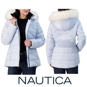 NWT Nautica Women's Puffer Jacket, Light Blue